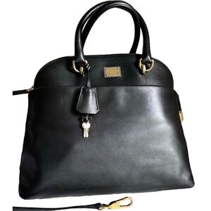Rare Dolce & Gabbana Dome Black Leather Handbag - with lock and keys!